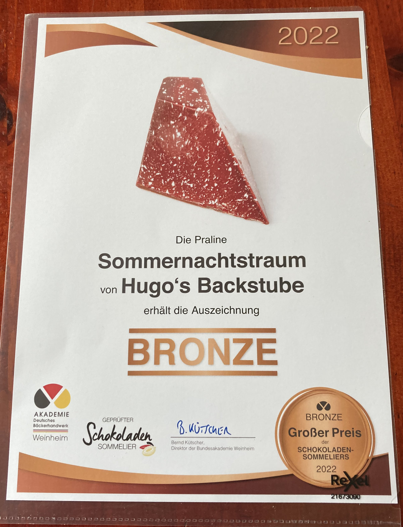 Urkunde Praline Sommernachtstraum